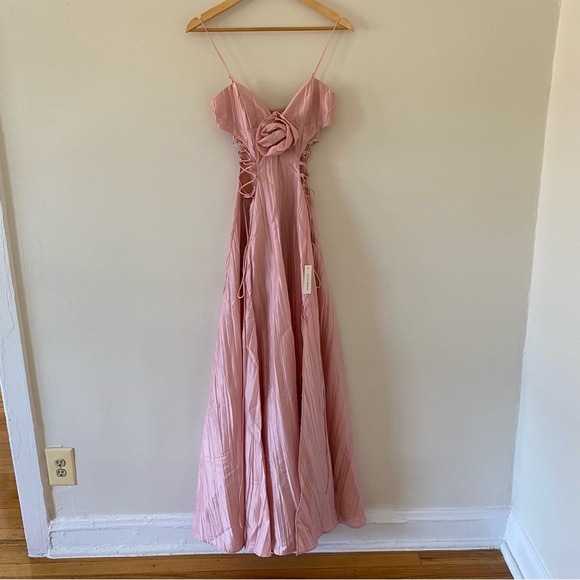NWT For Love & Lemons Gwenyth Long Maxi Dress in Pink Size XS - Picture 5 of 11